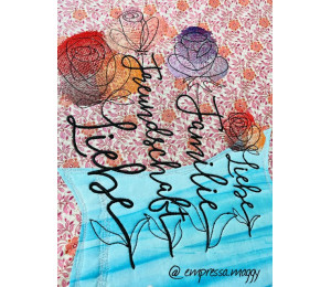 ADVENTSKALENDER 1. Dezember - Stickserie - Rose Liebe Freundschaft Familie